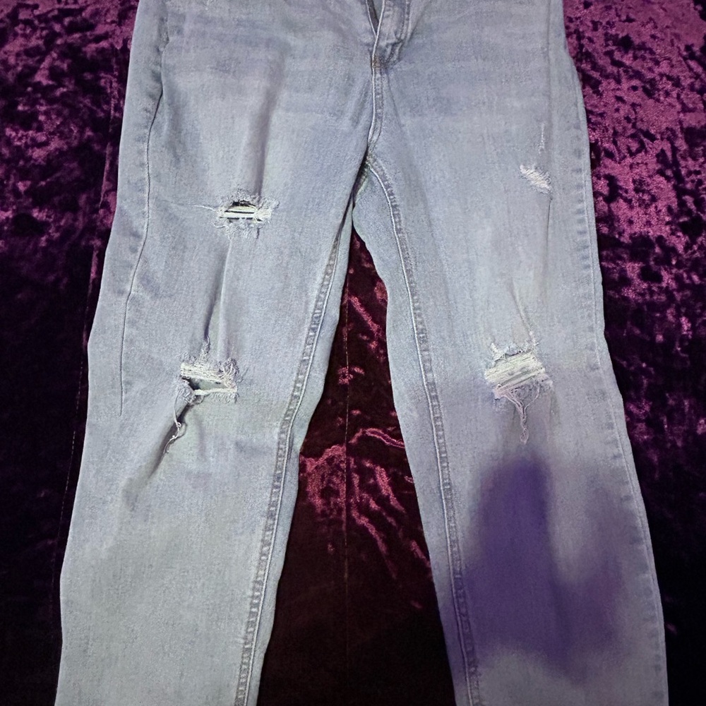 Vanilla Star Light Gray Distressed Skinny Jeans